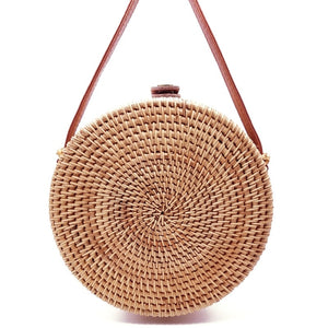 Round Rattan Straw Bag
